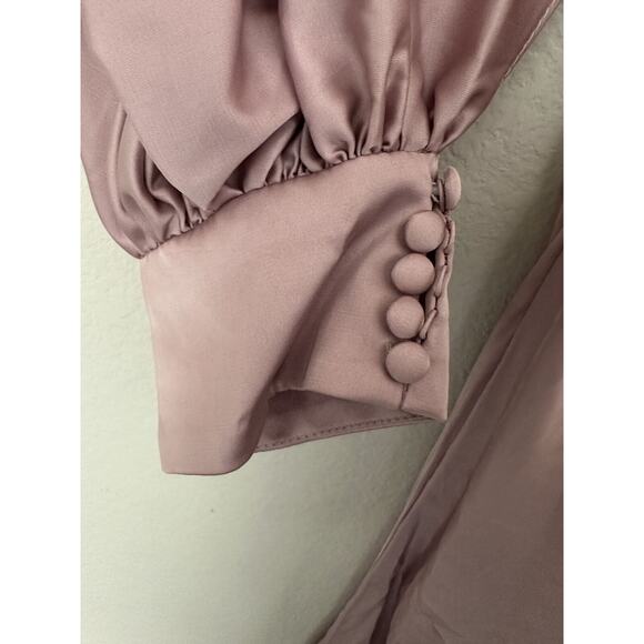 New Ieena For Mac Duggal Pink One Shoulder V-Neck Draped Dress 55398 Size 6 - Picture 7 of 9